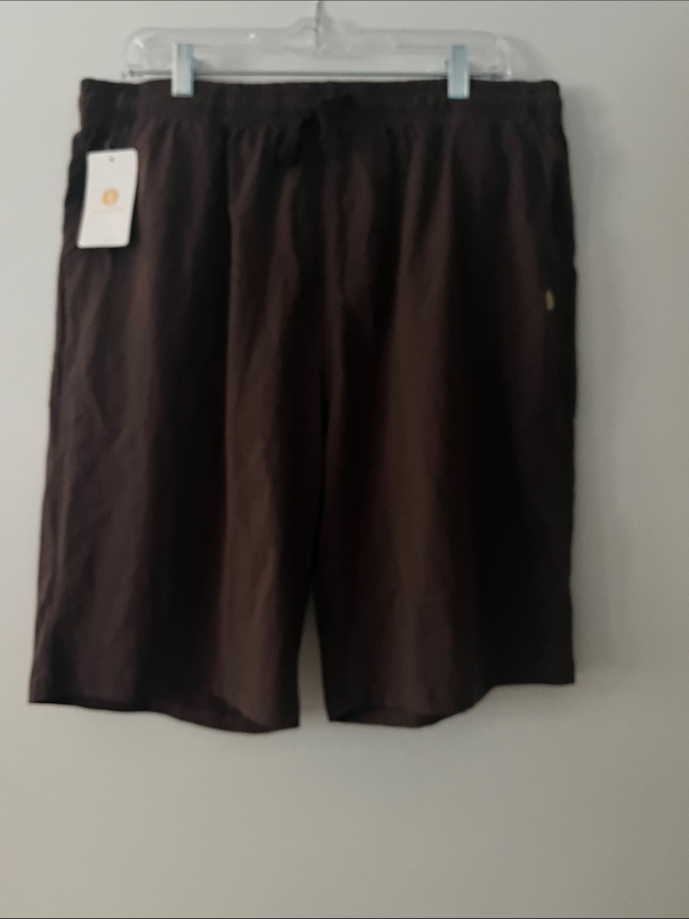 Cactus Men's Dark Brown Flat-Front Elastic-Waist Shorts